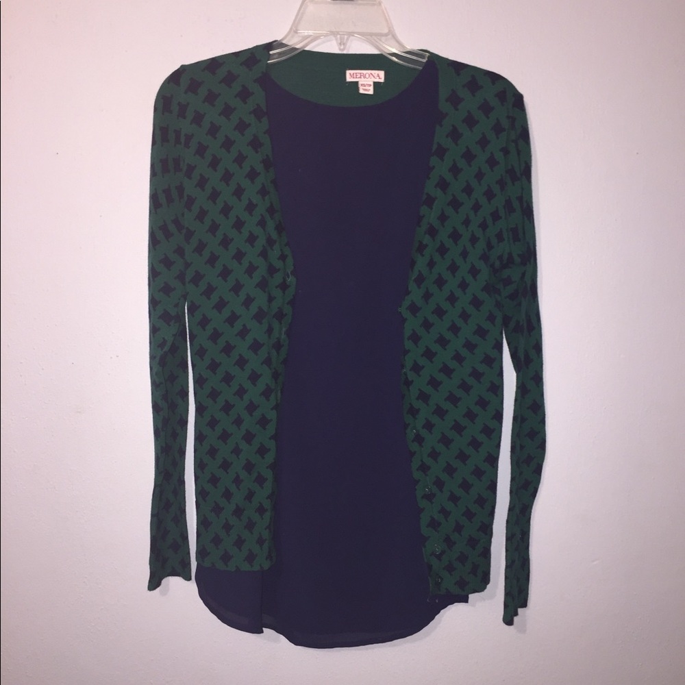 Patterned Green Cardigan